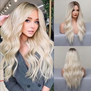 Long curly blonde ombré wig. Never worn!